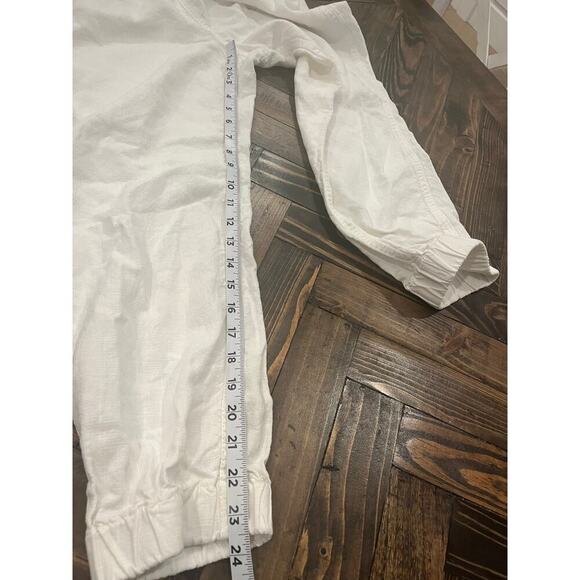 J Crew White Linen Blend Pants Women 10 Summer Spring Beach Cruise Vacation Trip - Picture 6 of 10